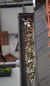 Wenn die Dachrinne das Wasser nicht mehr ableiten kann, droht die „Überschwemmung“ im Dachgeschoss.