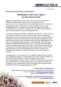 1. Pressemitteilung zur NRW-Radtour-2023, Stadt Kalkar und Wunderland Kalkar.pdf