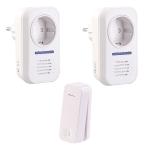 CASAcontrol 2 Steckdosen-Funkklingeln & kinetischer Funk-Taster, 230-V-Steckdose