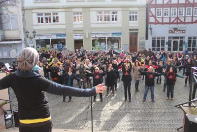 Der erste Tanzstreik fand 2015 ebenfalls auf dem Lauterbacher Marktplatz statt (Foto: Gaby Richter)