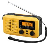infactory Solar- und Dynamo-Koffer-Radio SOL-1520, LED-Licht, SOS, Powerbank, LCD-Display