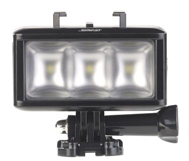 Somikon Unterwasser-LED-Licht für Action-Cams FVL-360.uw, 360 lm, 3 W, 900 mAh-Akku, IPX8