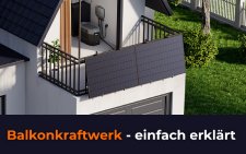 Balkonkraftwerk am Balkon eines Einfamilienhauses – Mini-Photovoltaikanlage zur einfachen Stromerzeugung für Zuhause, ideal für Mieter und Eigenheimbesitzer.