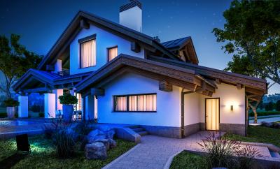 Luminea Home Control Outdoor-Fluter LED-450 mit RGB-CCT-LEDs, Bluetooth & App, 4.500 lm, 60 Watt, IP65