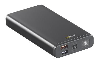 revolt Powerbank PB-520.pd mit Quick Charge 3.0 und USB Typ C PD, 20.000 mAh, 3 A, 18 Watt