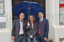 l.nr.: Dr. Thomas Einfalt, hydro & meteo, Barbara Schäfers, Hansestadt Lübeck und Prof. Dr. Matthias Grottker, FH Lübeck (Foto: Pressestelle FH Lübeck)