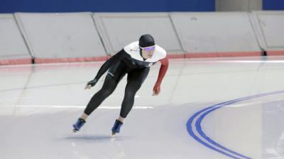 Christine Nesbitt beim Training im Olympic Oval in Calgari/Kanada / Christine Nesbitt / Foto: Mark Caswell, Copyright: Berlin Producers Media GmbH / Pre TV