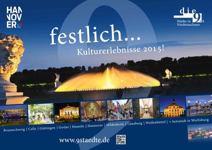 Als kultureller Leuchtturm Niedersachsens bilden die festlich illuminierten Herrenhäuser Gärten das Hauptmotiv der 9-Städte-Plakatierung zum GTM in Erfurt und Weimar