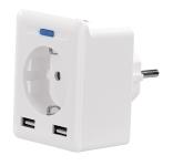 NX 4910 1 Luminea Home Control WLAN Steckdose SF 460.avs 2 USB Ports App Alexa Google Assistant Siri