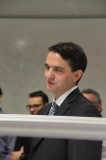 Auch Prof. Dr. Christian Liebchen, Studiengangsprecher Verkehrssystemtechnik, ist von den neuen Möglichkeiten der praxisnahen Lehre begeistert / Fotograf / Quelle: TH Wildau / Bernd Schlütter