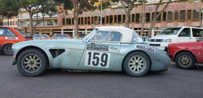 Rallye-Auto im Ziel: Austin Healey