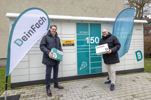 Im Quartier von Vonovia in Langenfeld steht der 150. Paketautomat von DeinFach. Stephan Schloo (.jpg