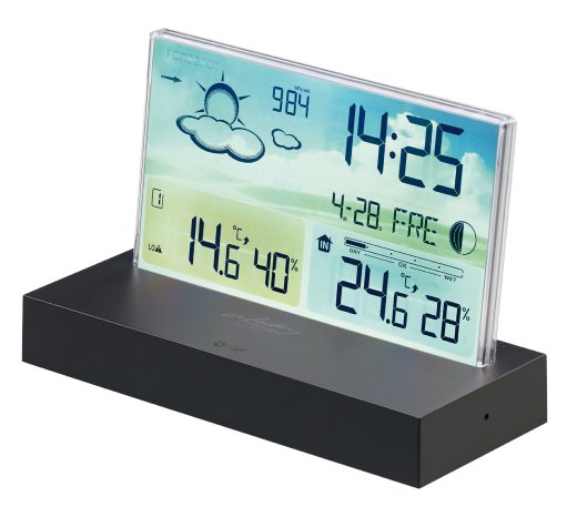 infactory Funk-Wetterstation FWS-670 mit rahmenlosem LCD-Display