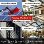 AGT Teleskop-Waschbürste, bis 4,5 m, Alu-Stangen, Reinigungsmittel-Tank