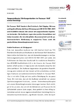 RZ UK Pressemitteilung Ausgezeichnete Klinikorganisation im Passauer Wolf erneut bestätigt 22080.pdf