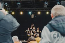 Showprogramm auf der Bühne mit den Cheerleadern der Mountain Tigers Wernigerode
