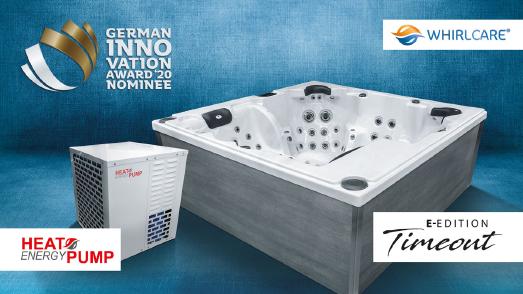 Mit der WCI Heat Energy Pump und dem Whirlpool-Modell Timeout wurde Whirlcare Industries für den German Innovation Award 2020 nominiert