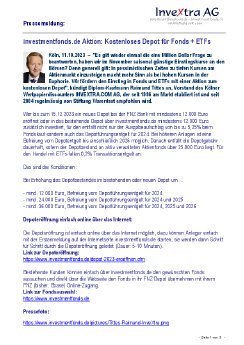 investmentfonds de Aktion Kostenloses Depot f�onds und ETFs - InveXtra Pressemeldung.pdf