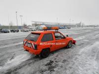 Schneeschieber im Winter