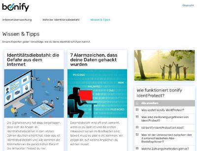 Screenshot | bonify IdentProtect-Portal Übersicht Wissen & Tipps