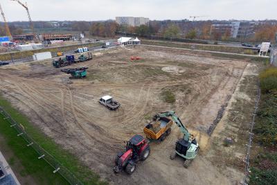 Das Baugelände im Technologiepark von oben fotografiert