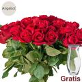 20 rote Rosen im Bund mit Vase für nur 17,99€!