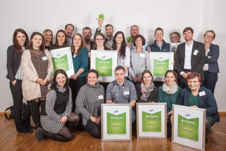 Die Bewerber für den i-work Business Award 2019. Foto: JenaWirtschaft/Tina Peißker