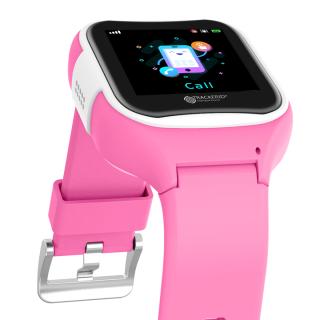 TrackerID Kinder-Smartwatch PW-130.kids mit GPS-/GSM-/WiFi-Tracking, SOS-Taste, rosa, IP65