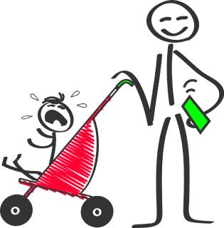 Kinderwagen Handy, Grafik: Gaby Richter