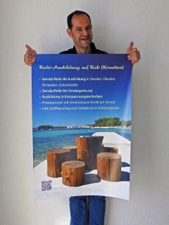 Seminarleiter Oliver Drewes hat aus seinem Lieblingsfoto von Rab ein Werbeplakat gemacht.