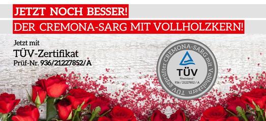 Erster Feuerbestattungssarg mit offizieller TÜV-Zertifizierung