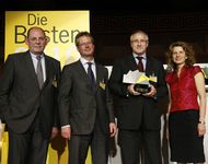 Karl-Heinz Bonny, Landwirtschaftsverlag (Jurymitglied); Stefan Rühling, Vorsitzender der Geschäftsführung Vogel Business Media; Gerd Kielburger, Redaktionsdirektor/Publisher PROCESS; Dr. Eva E. Wille, Wiley-VCH Verlag (Jurymitglied)
