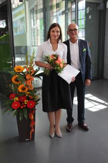 Zur feierlichen Eröffnung des Akademischen Jahre 2017/2018 an der TH Wildau am 22. September 2017 erhielt die Absolventin des Studiengangs Betriebswirtschaft, Tetyana Pishchyts/Ukraine, für ihre Masterarbeit zu Fragen der Finanzierung von Unternehmensgründungen, insbesondere im Dienstleistungsbereich, den CFIW-Wissenschaftspreis 2017 / Foto: TH Wildau / Bernd Schlütter