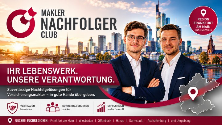 Maklerbestand verkaufen im Raum Frankfurt an junge Nachfolger mit Verantwortung