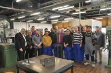 v.l.n.r.: Axel Eller (BIA), Karin Bernhard (Kreishandwerkerschaft); Teilnehmer Mitte: Jochen Weber (Geschäftsführer operativ Agentur für Arbeit Heidelberg); Rechts: Rainer Kettner (HWK)