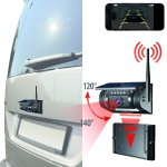 Lescars autarke WLAN-Solar-HD-Rückfahrkamera, Akku, magnetisch, IR-Nachtsicht