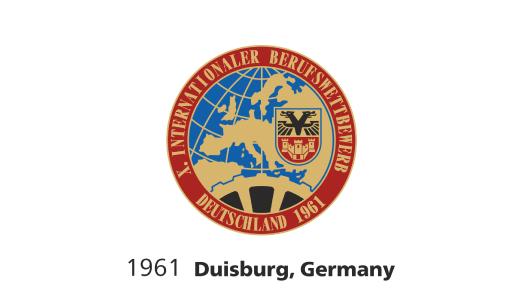 Das Logo des 10. Internationalen Berufswettbewerbs 1961 in Duisburg