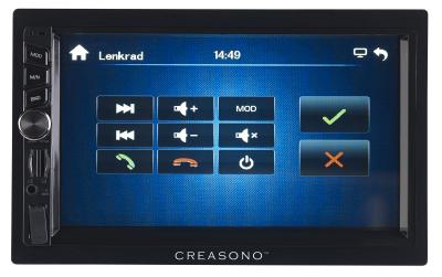 PX 2336 09 Creasono 2 DIN MP3 Autoradio mit Touchdisplay. Bluetooth und Freisprecher