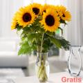 7 Sonnenblumen im Bund mit Vase für nur 14,99 - gleich online bestellen und Freude verschenken