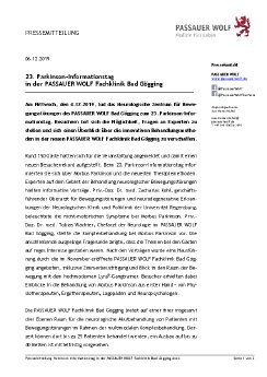 Pressemitteilung Parkinson Informationstag in der PASSAUER WOLF Fachklinik Bad Gögging.pdf