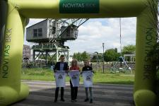 Florian Schäfer (Eintracht Duisburg), Kirsten Budde (Novitas BKK) und Julia Landauer (GID Projects)