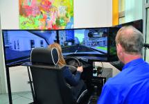 Highlight am Gesundheitstag war ein Fahrsimulator | Foto: uniVersa