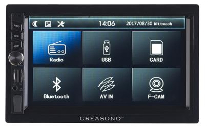 PX 2336 06 Creasono 2 DIN MP3 Autoradio mit Touchdisplay. Bluetooth und Freisprecher
