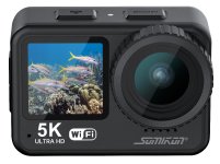 Somikon Mini-Actioncam DV-955.WiFi mit 5K-Auflösung, wasserdicht bis 21 m, 2 Displays, EIS