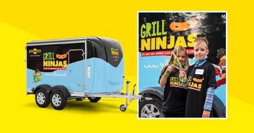 Ein Humbaur Anhänger unterwegs mit den GRILLNINJAS® Header