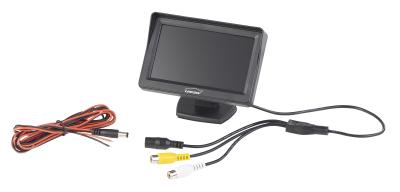 PX 4146 4 Lescars Farb Rückfahrkamera im Nummernschildhalter m Monitor und Abstandswarner