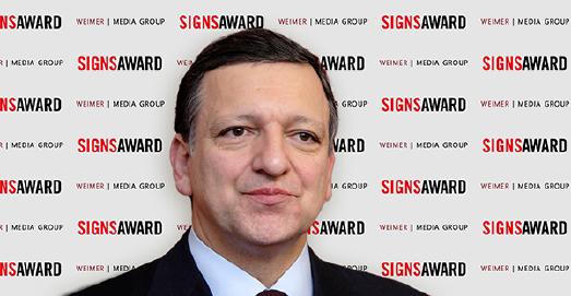 Zeichensetzer: Der ehemalige Präsident der Europäischen Kommission José Manuel Barroso wird mit dem SignsAward ausgezeichnet.