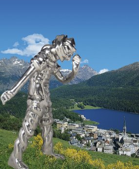 Blick auf St. Moritz mit Skuptur von Thomas Schuette.jpg