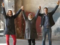  v.l.: Stefanie Bock (TH Lübeck), Frakid Faisal Abdulwahhab und Alexander Eberhard (TH Lübeck) freuen sich über Unterstützung für ihr Projektvorhaben, Foto: TH Lübeck