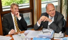 Handwerkskammer Reutlingen, Präsident Harald Herrmann gemeinsam mit Hauptgeschäftsführer Dr. Joachim Eisert beim Pressegespräch im Vorfeld der Vollversammlung